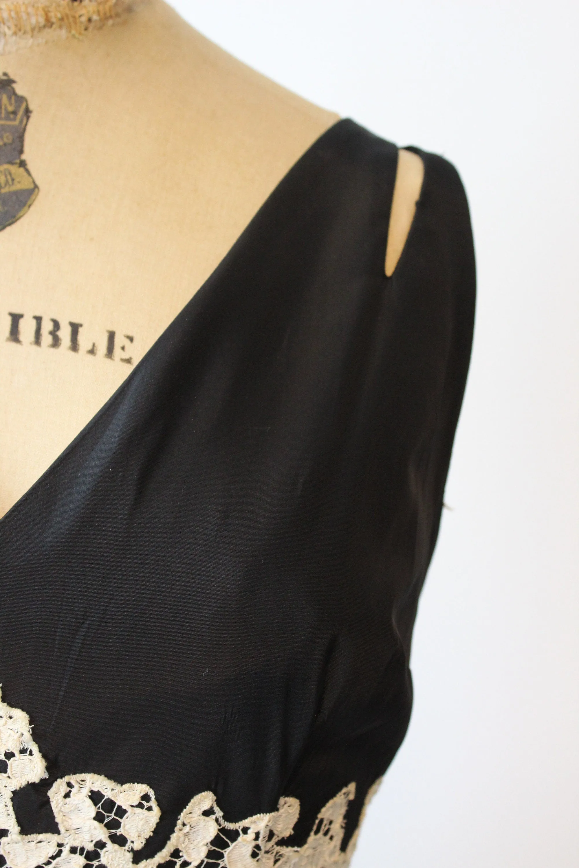 1950s LACE APPLIQUE rhinestone cutout dress medium | new fall winter