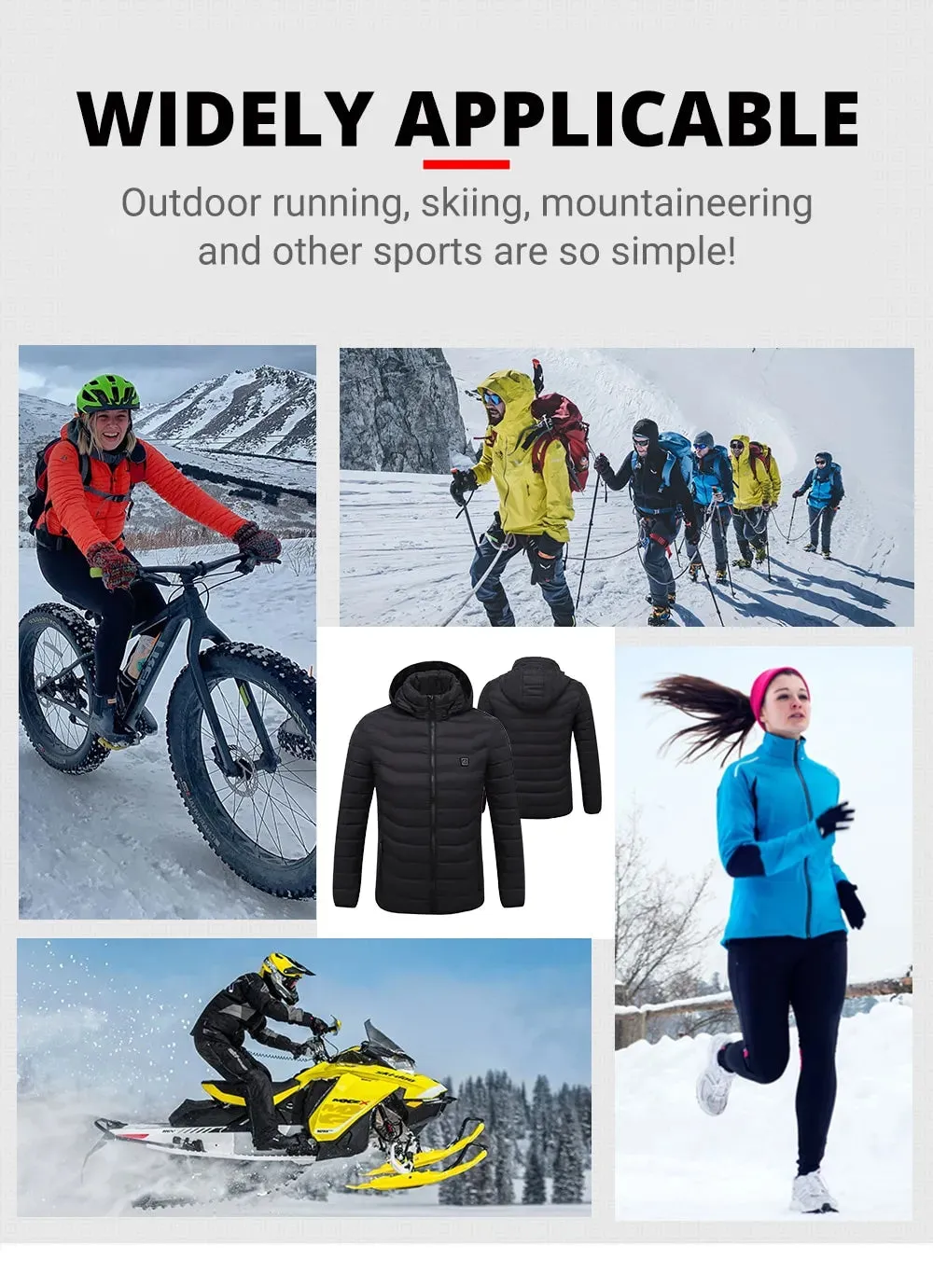 21 Areas Heating Jackets USB Heating Jacket Men Women's Winter jackets Warm Ski Outdoor Heating Jackets