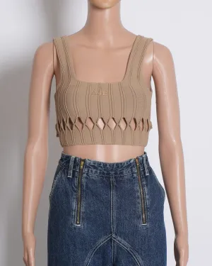 Aje Cut Out Crop Top In Beige