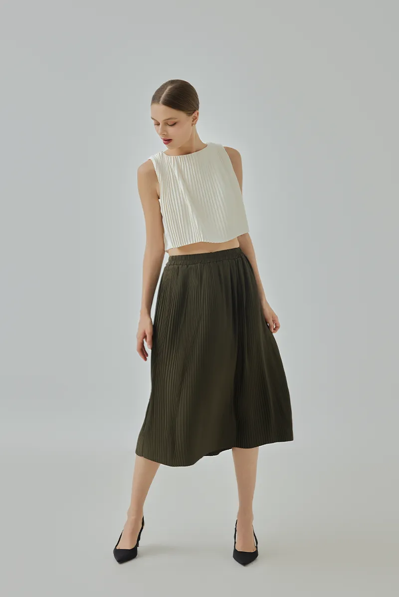 Alexandra Pleated A-Line Skirt