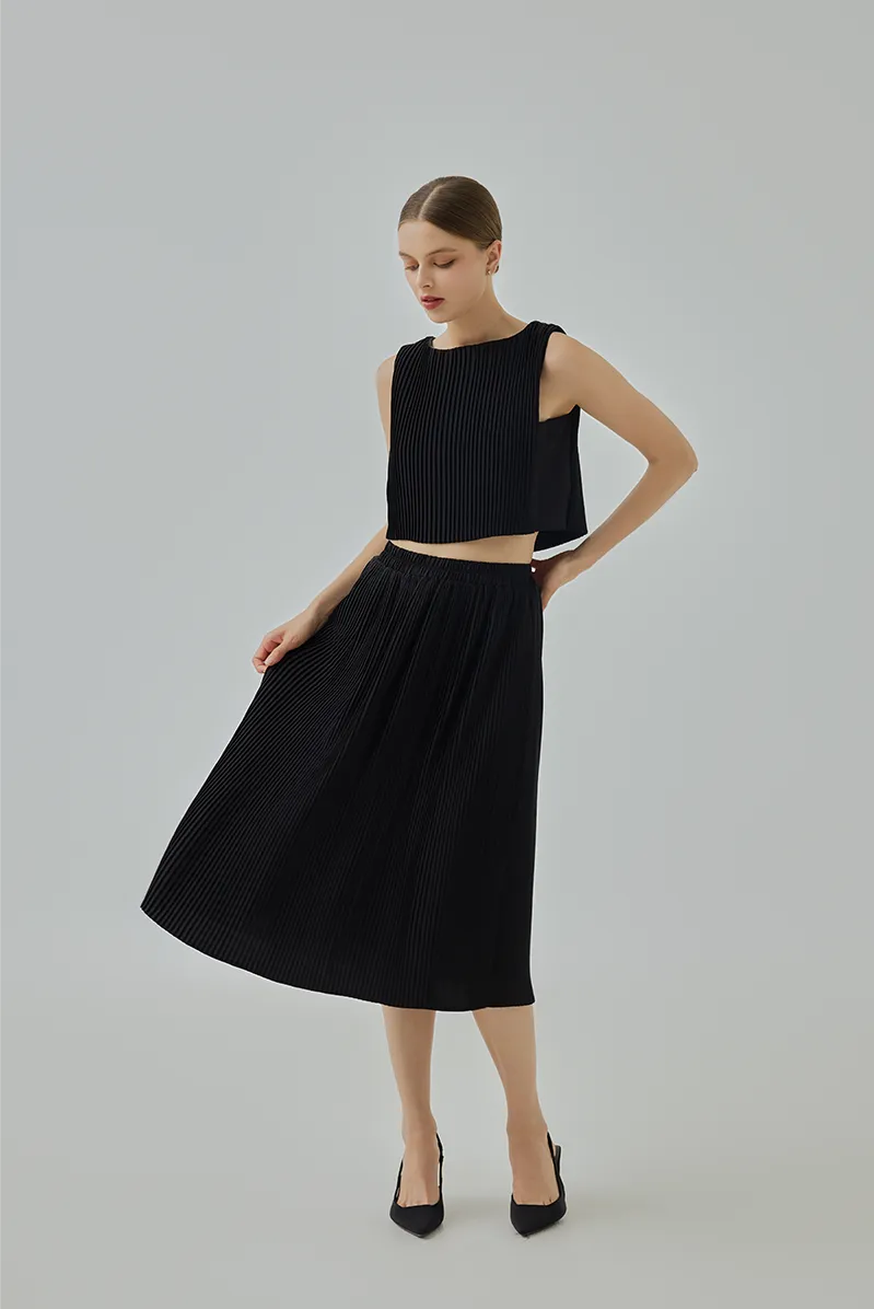 Alexandra Pleated A-Line Skirt