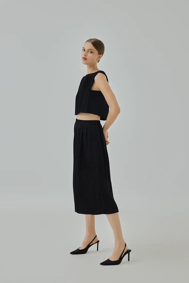 Alexandra Pleated A-Line Skirt