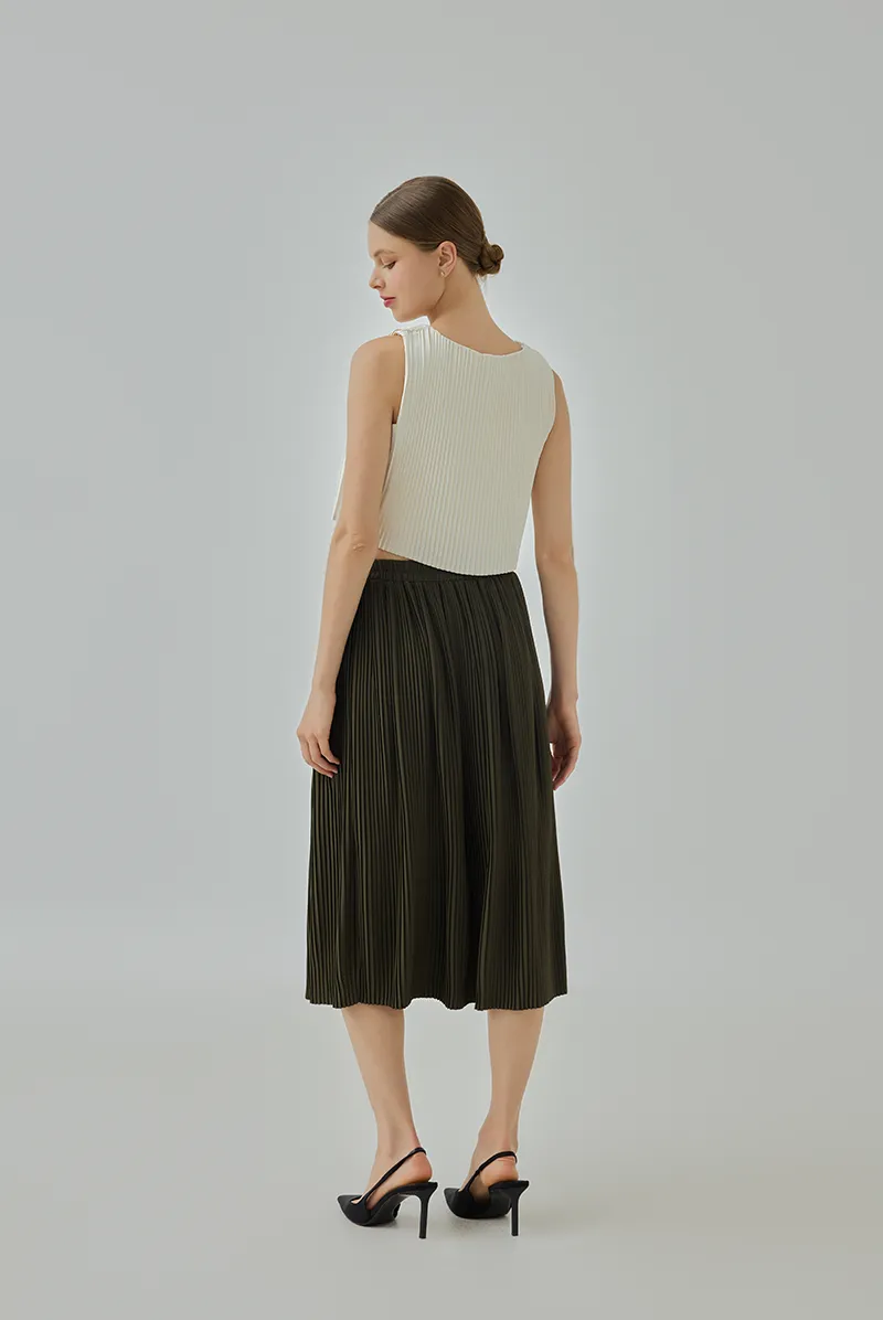 Alexandra Pleated A-Line Skirt