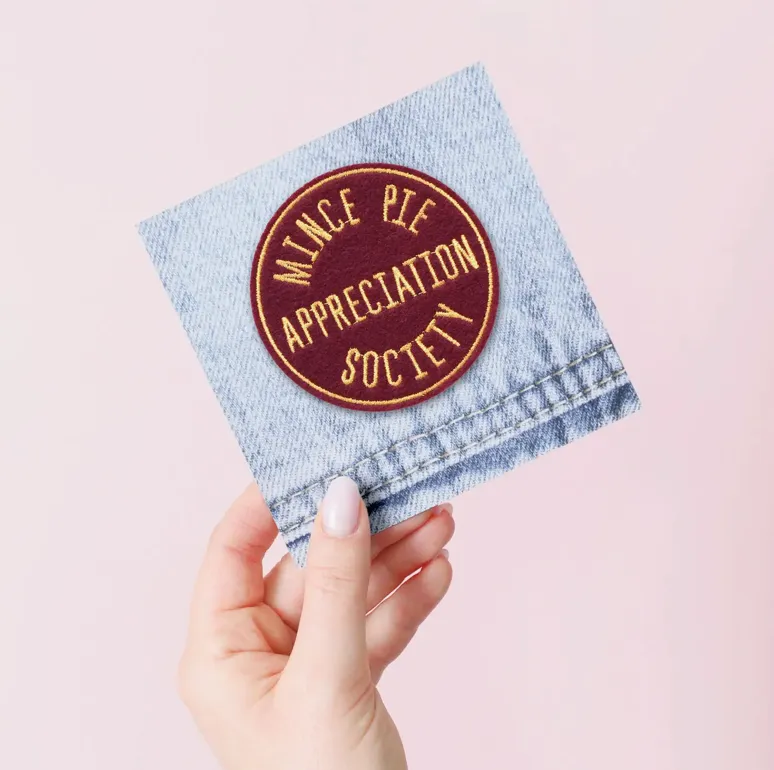 Alphabet Bags - Mince Pie Appreciation Embroidered Patch