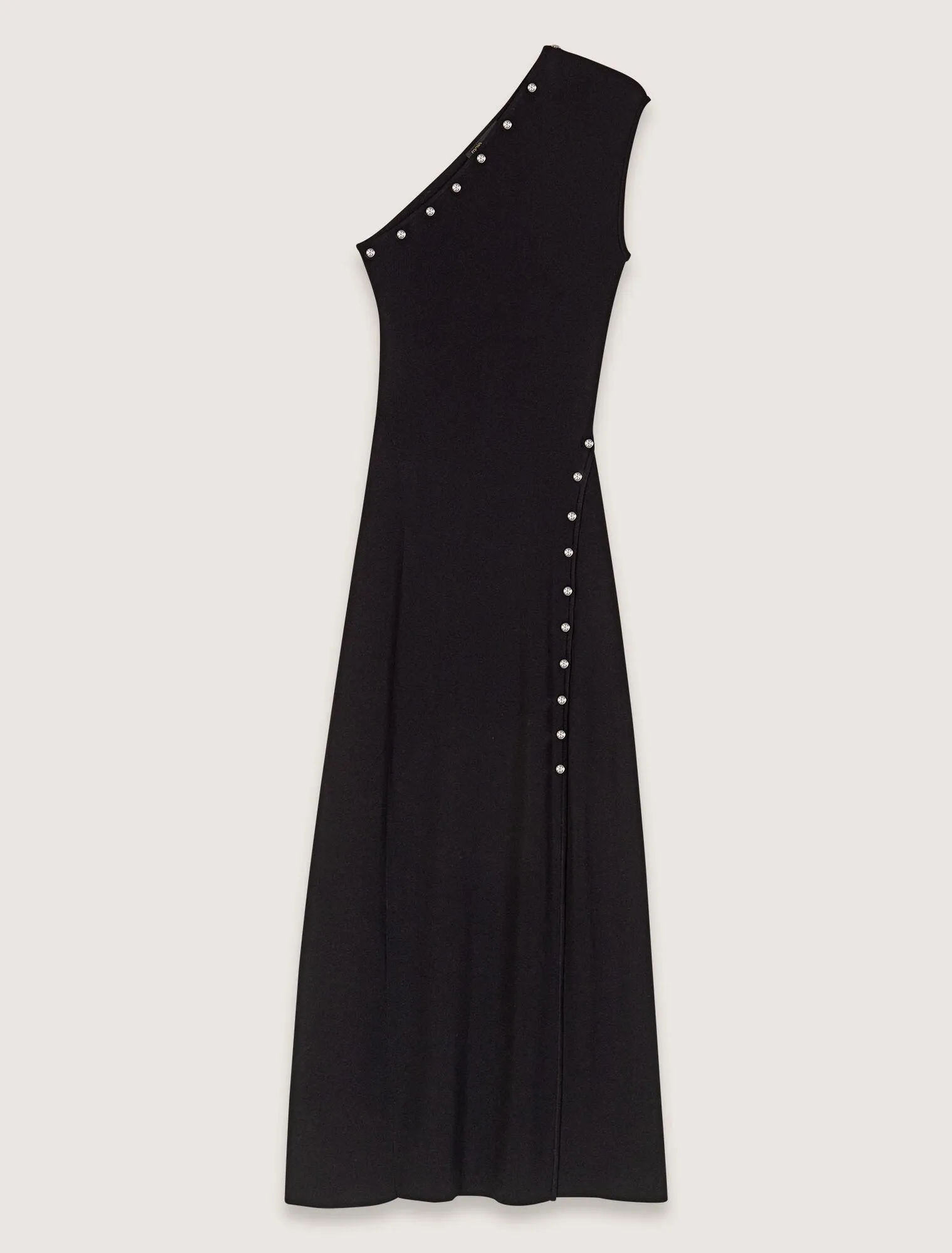 Asymmetric knit maxi dress