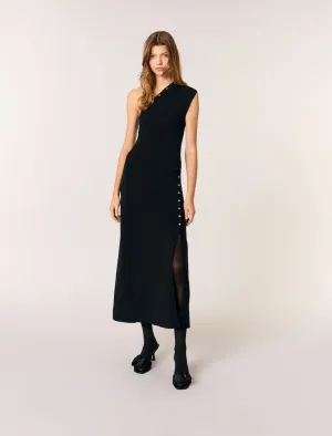 Asymmetric knit maxi dress