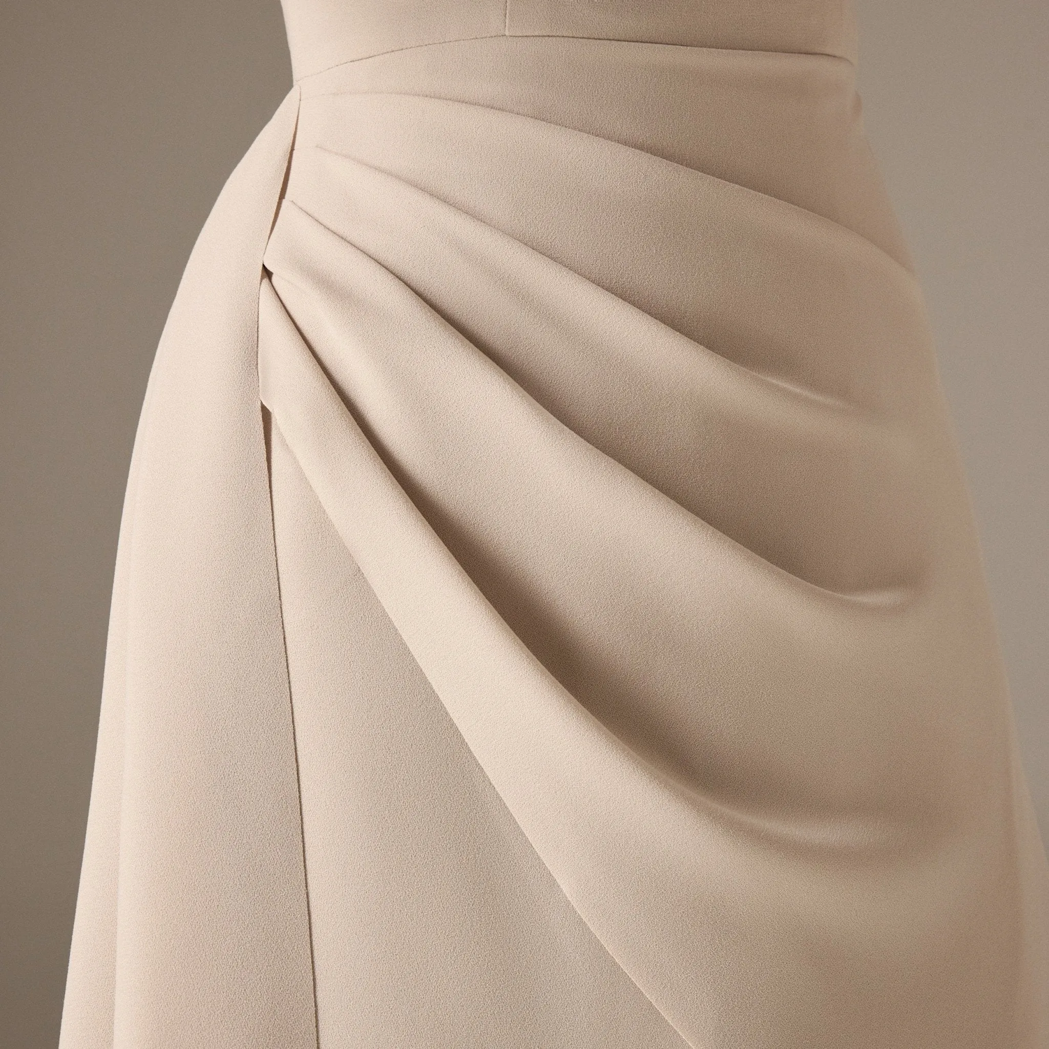 Asymmetric Neck Angel Sleeve Midi Dress