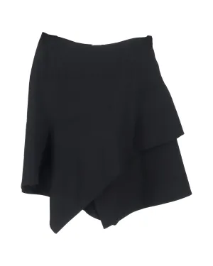 Asymmetrical Layered Crepe Skirt