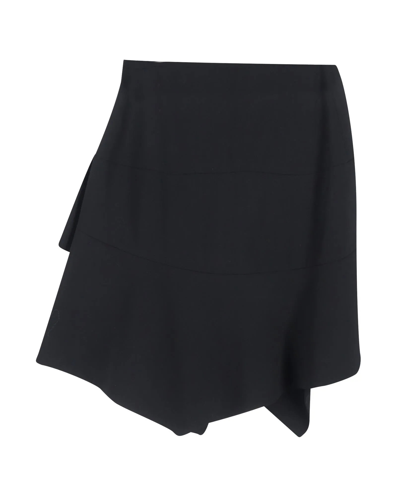 Asymmetrical Layered Crepe Skirt