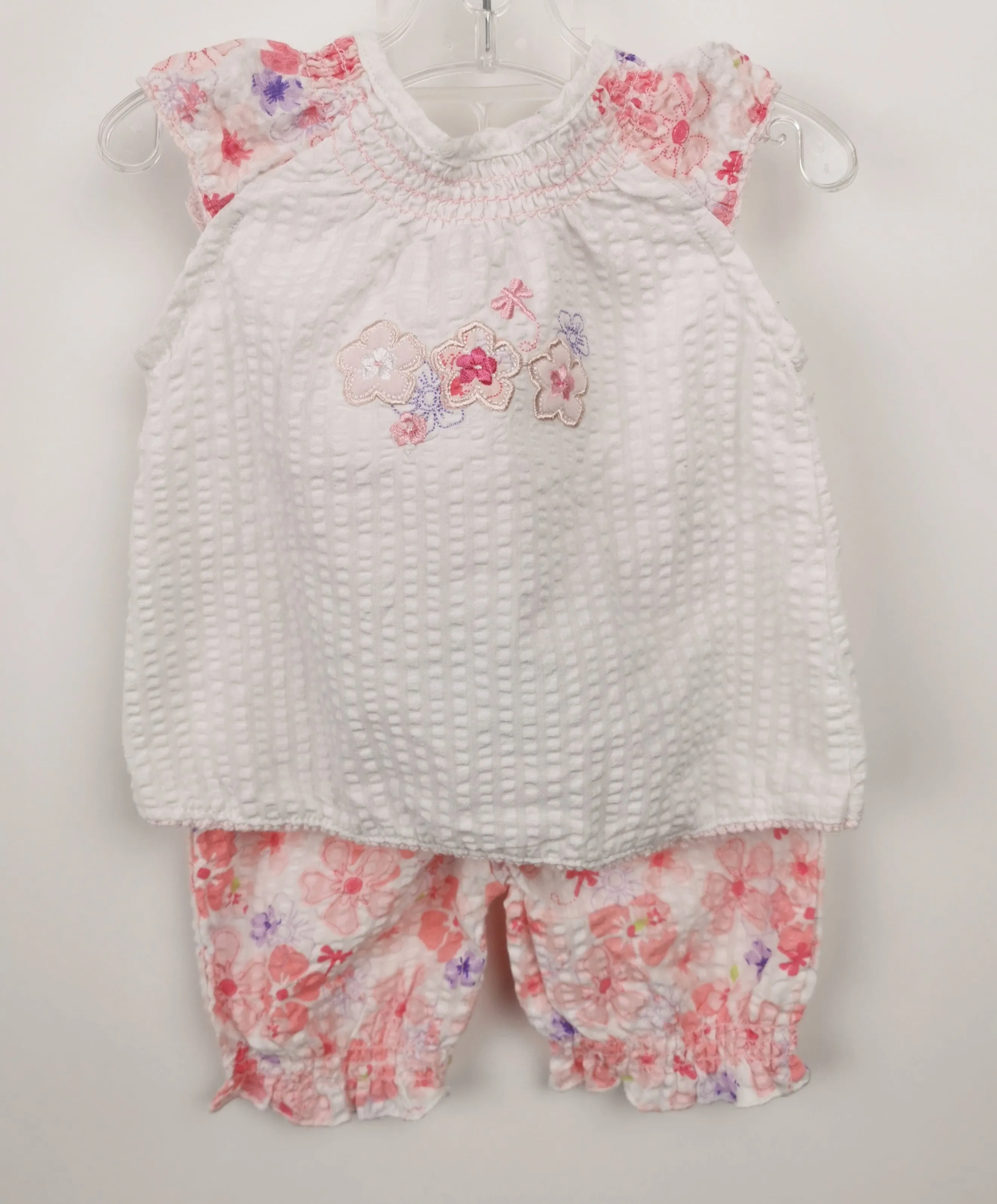 BABY GIRL SIZE 6/9 MONTHS - BABY BELL, Matching 2 Piece Floral Outfit EUC B36