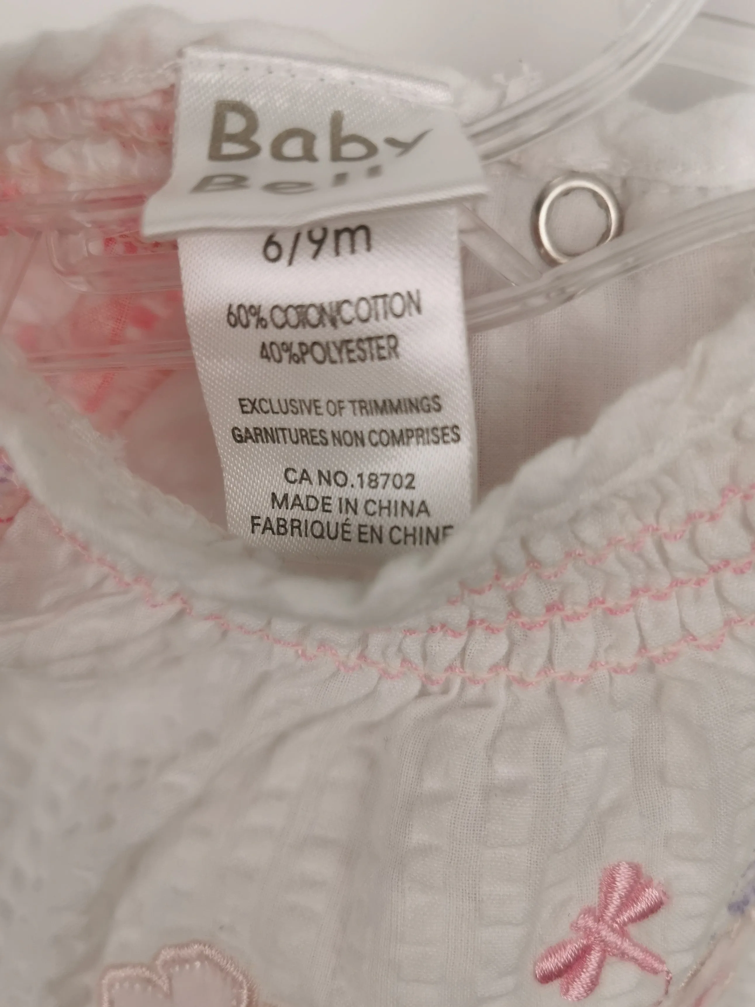 BABY GIRL SIZE 6/9 MONTHS - BABY BELL, Matching 2 Piece Floral Outfit EUC B36