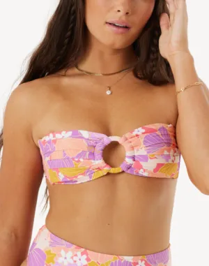 Bell Bottom Blooms Ring Bandeau Bikini Top