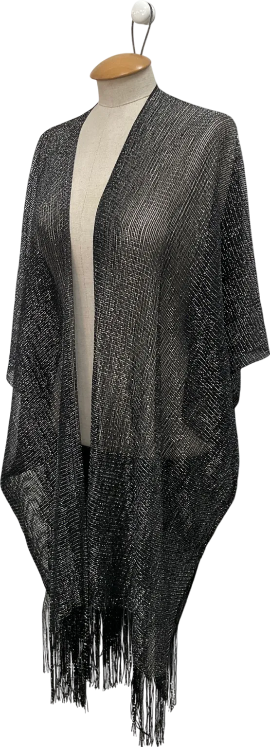 Bibi Bijoux Black Metallic Thread Kaftan One Size
