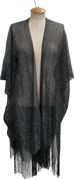 Bibi Bijoux Black Metallic Thread Kaftan One Size