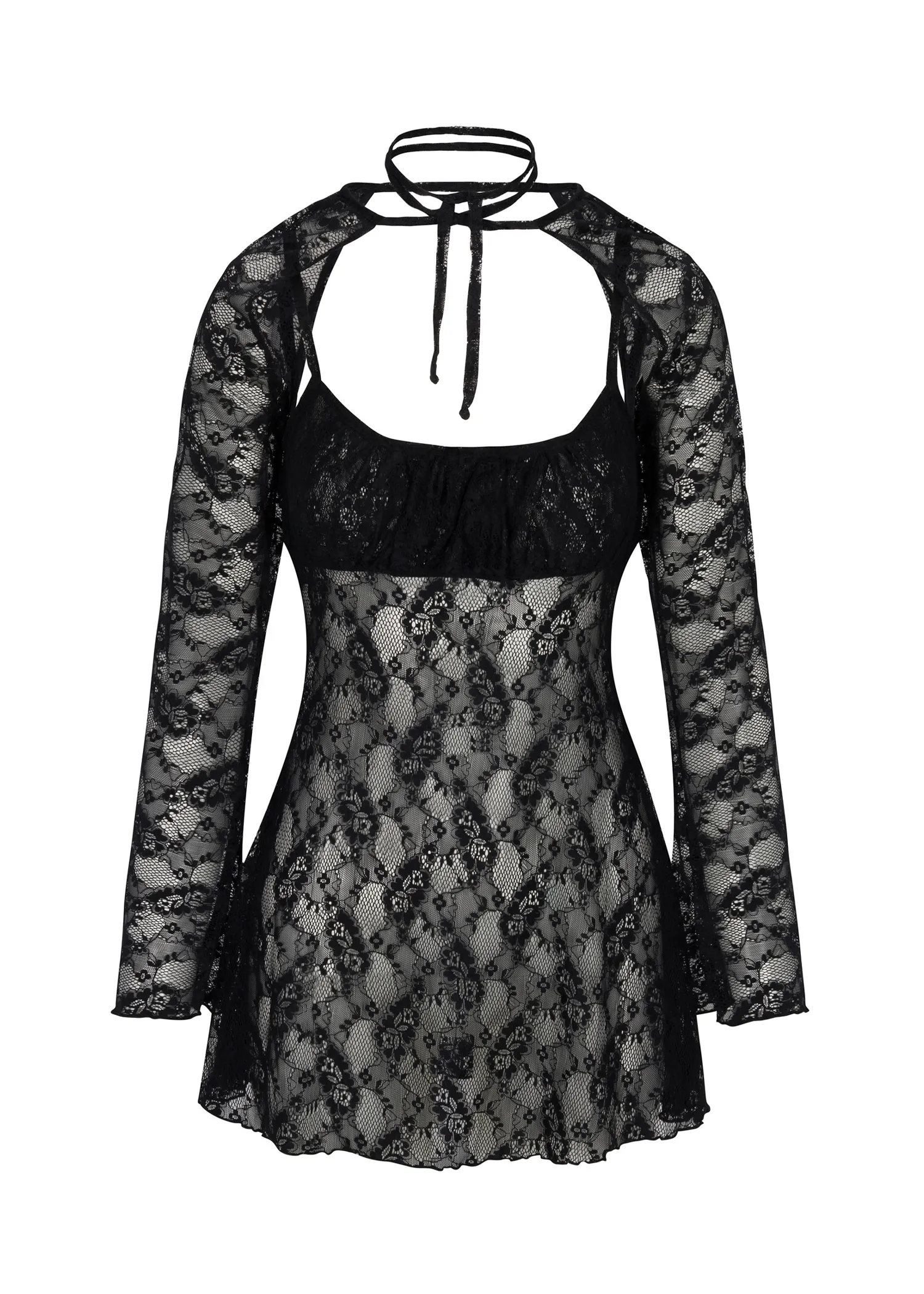 Bisou Bell-Sleeved Bolero | Black Lace