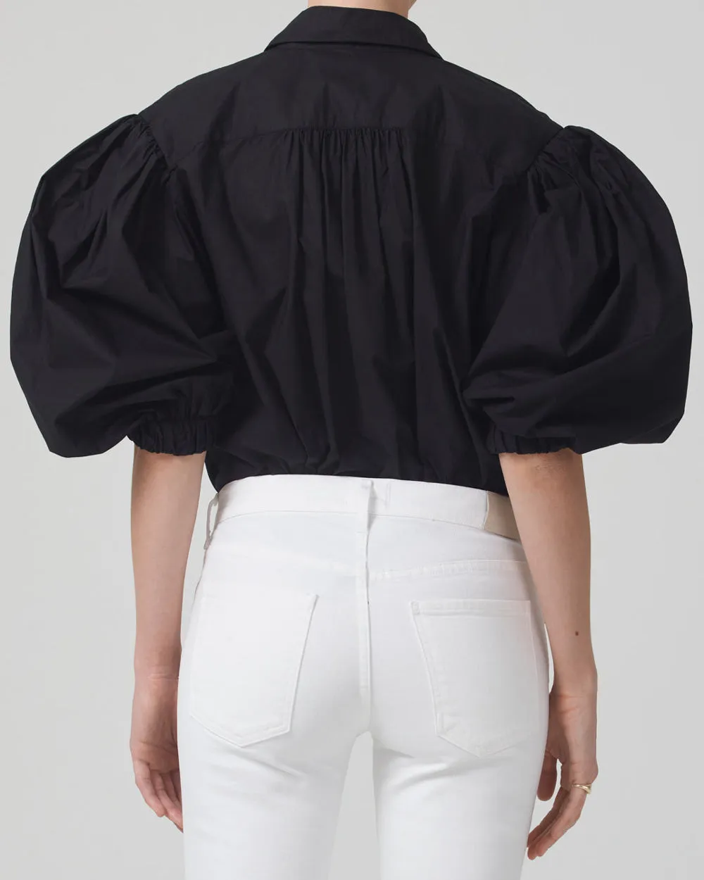 Black Anya Puff Sleeve Shirt