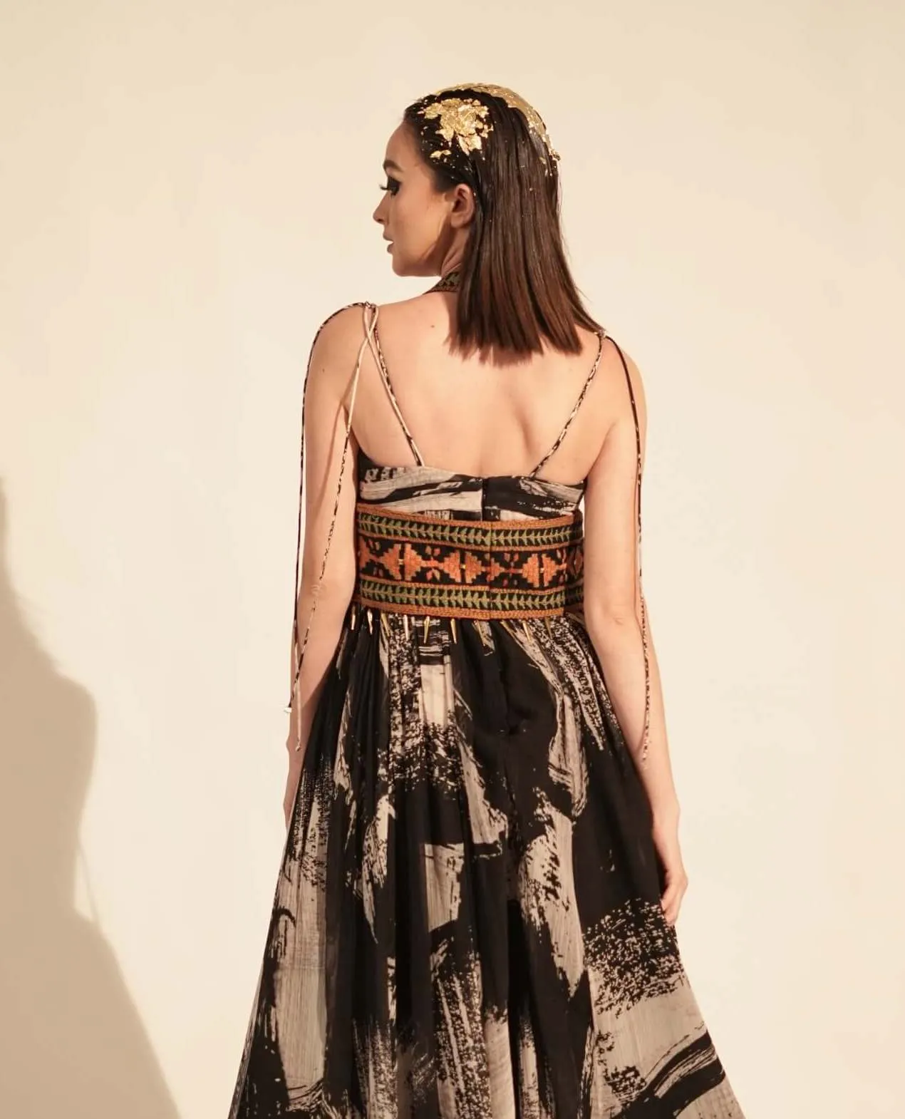 Black embellished gille