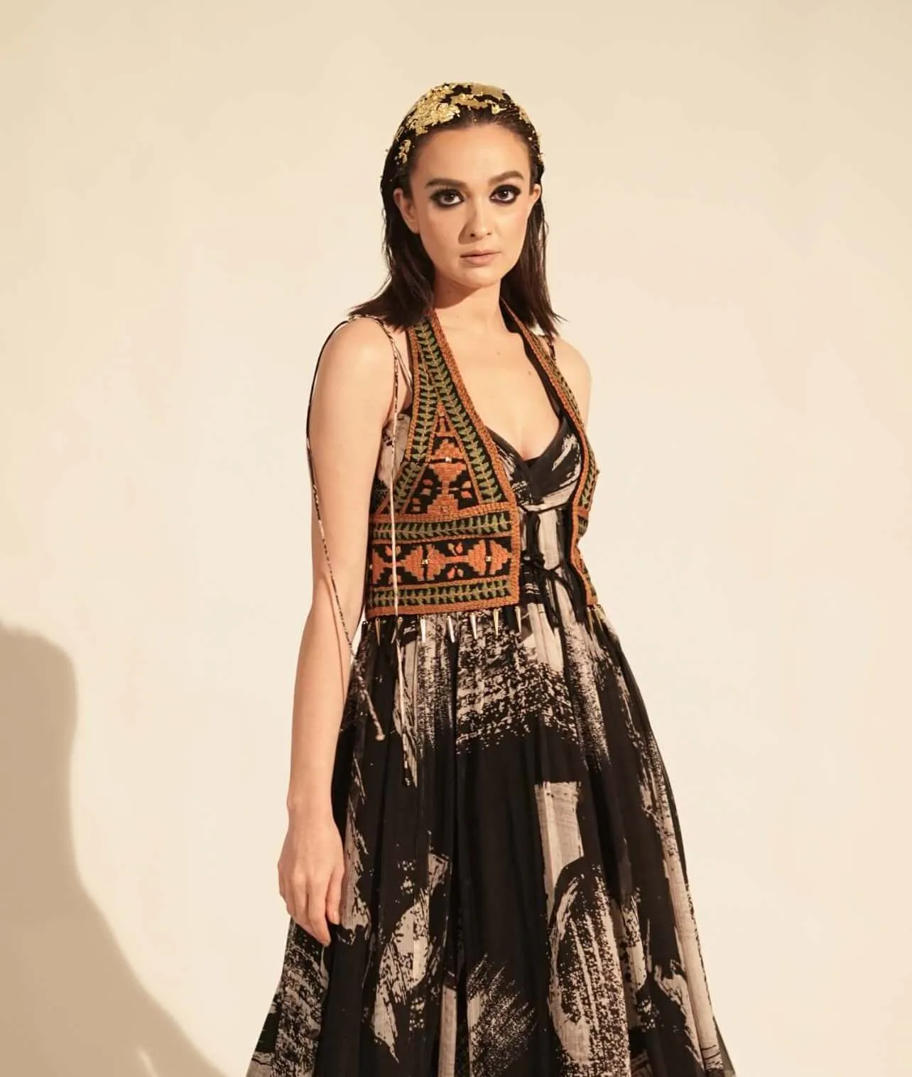 Black embellished gille