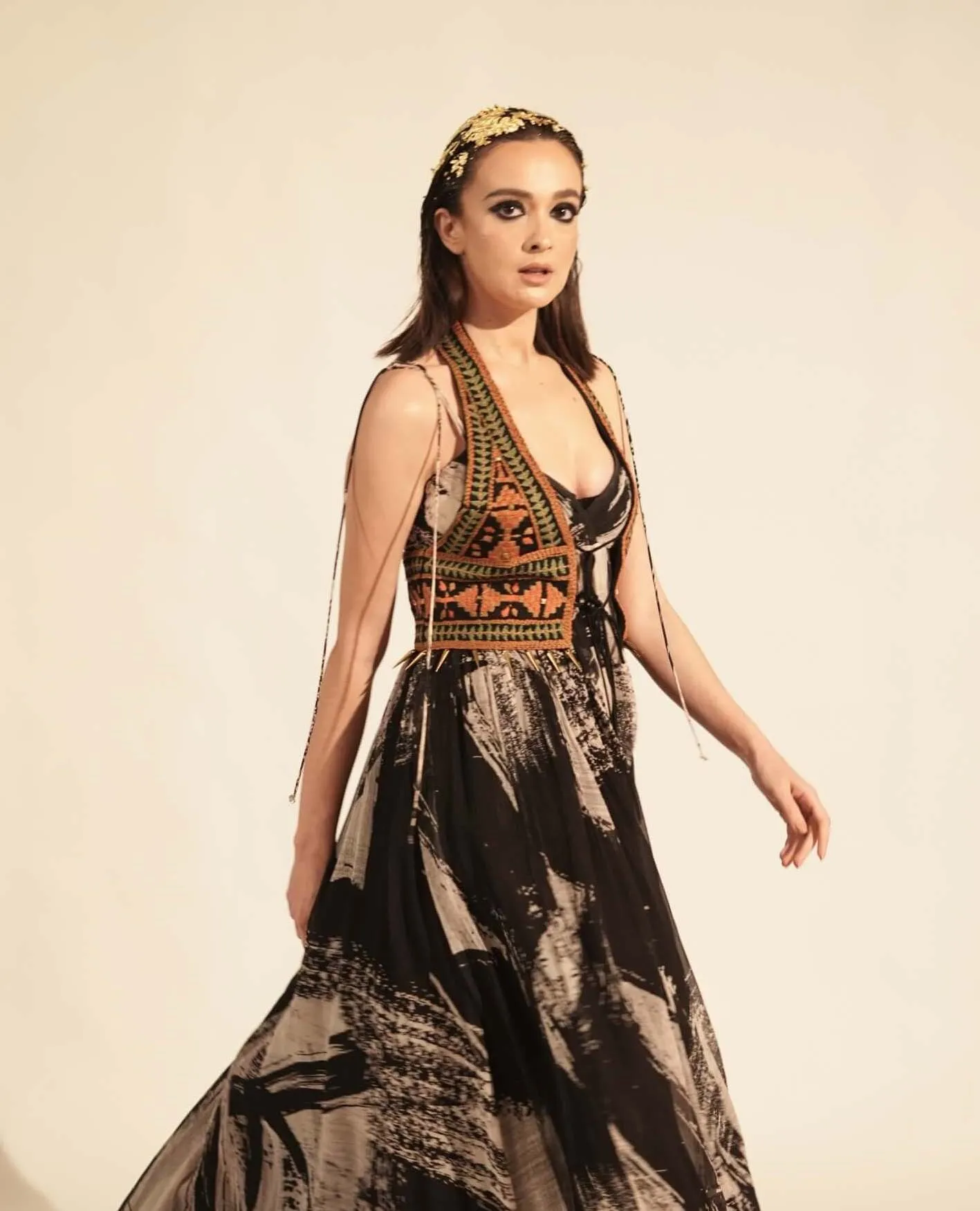Black embellished gille