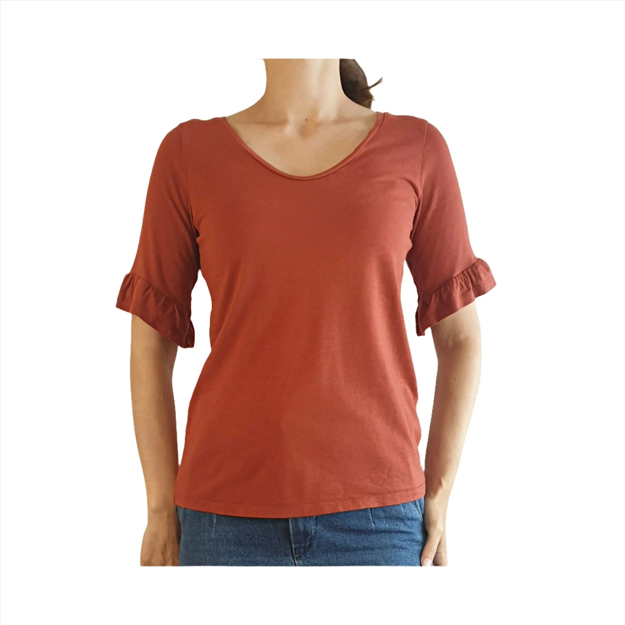 Boden dark orange half sleeve top size XS (fits size 6-8)