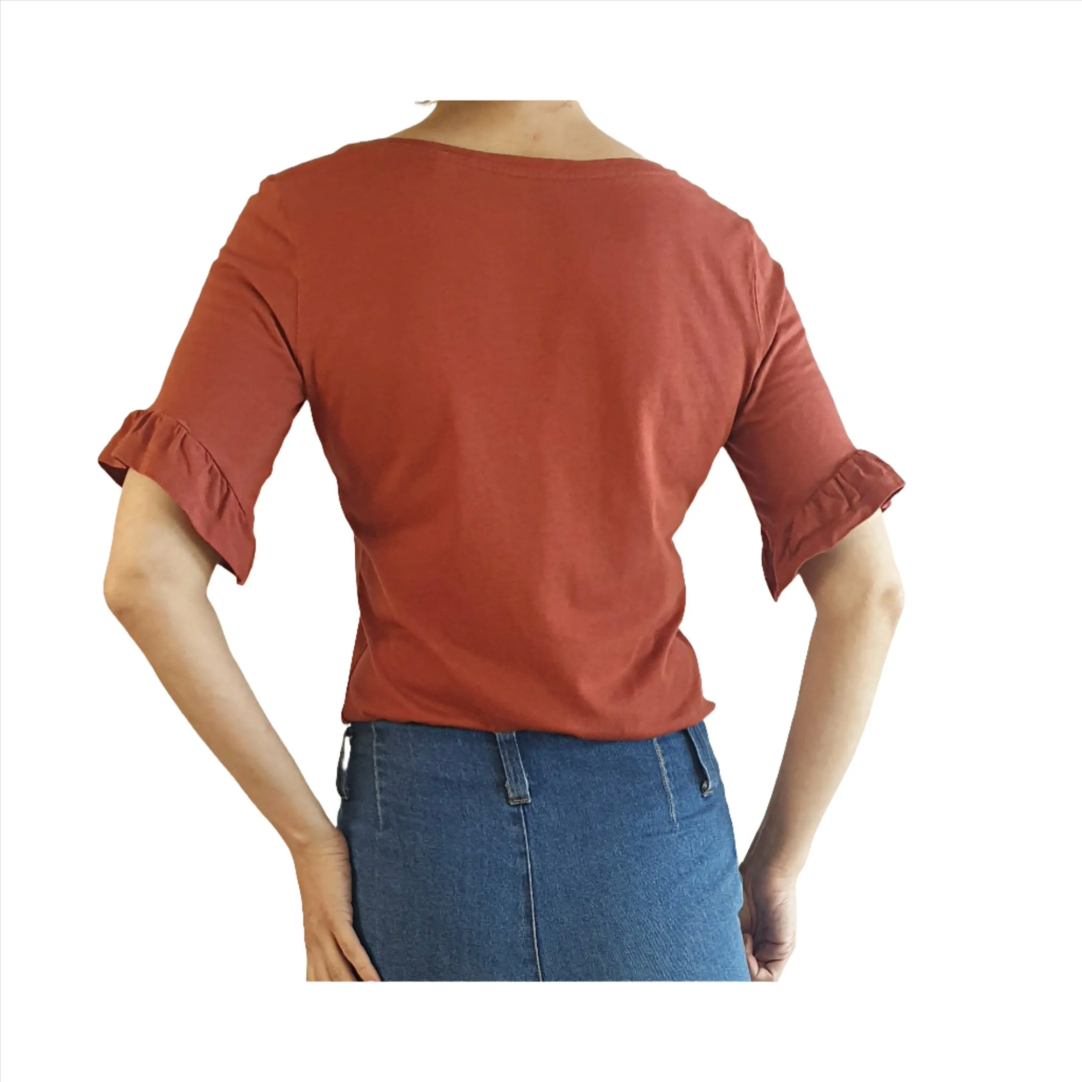 Boden dark orange half sleeve top size XS (fits size 6-8)