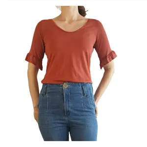 Boden dark orange half sleeve top size XS (fits size 6-8)