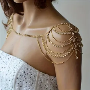 Boho Layered Rhinestone Shoulder Chain