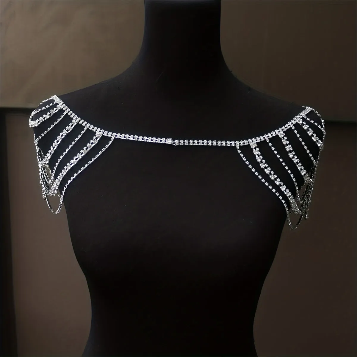 Boho Layered Rhinestone Shoulder Chain