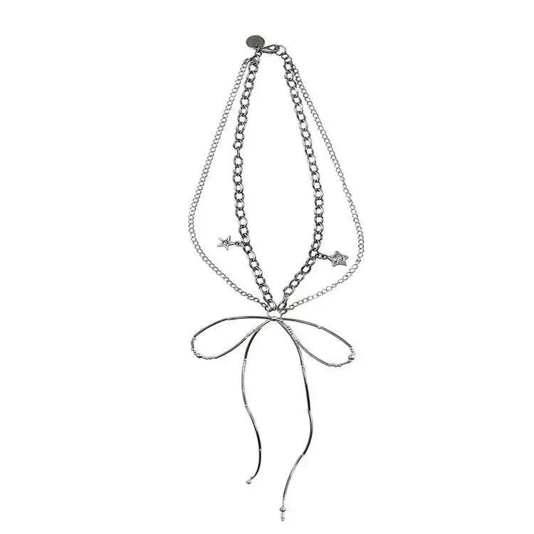 Bow-Shaped Choker Blending Grunge and Coquette Styles for Y2K Looks