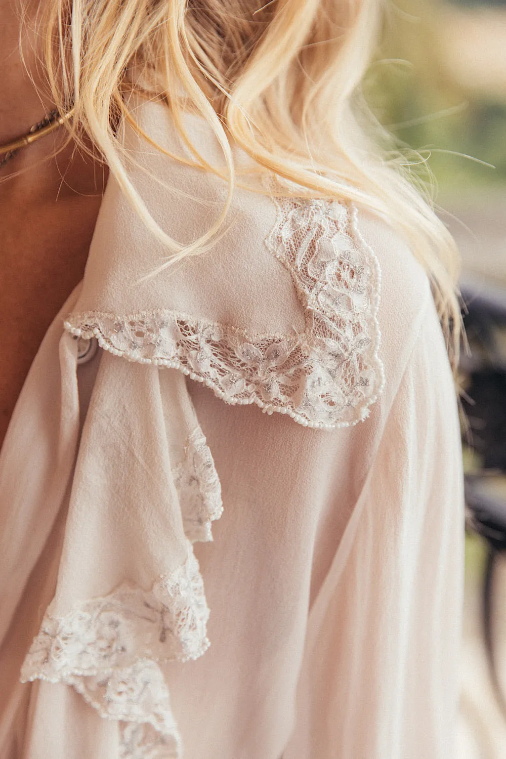 Busy Being Fabulous Silk, Lace   Beaded Blouse