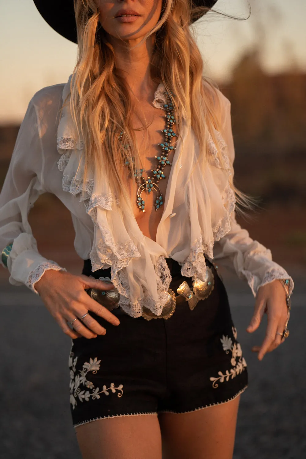 Busy Being Fabulous Silk, Lace   Beaded Blouse