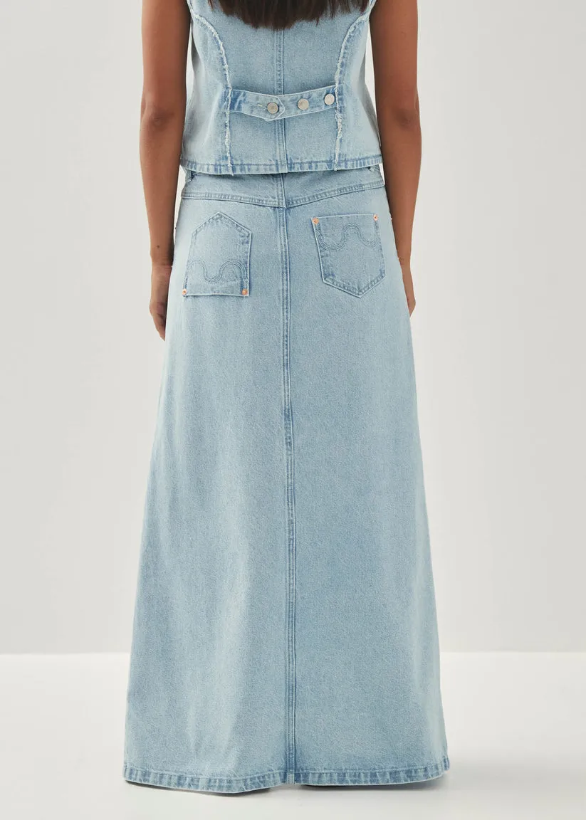 CARMINA LIGHT BLUE DENIM SKIRT