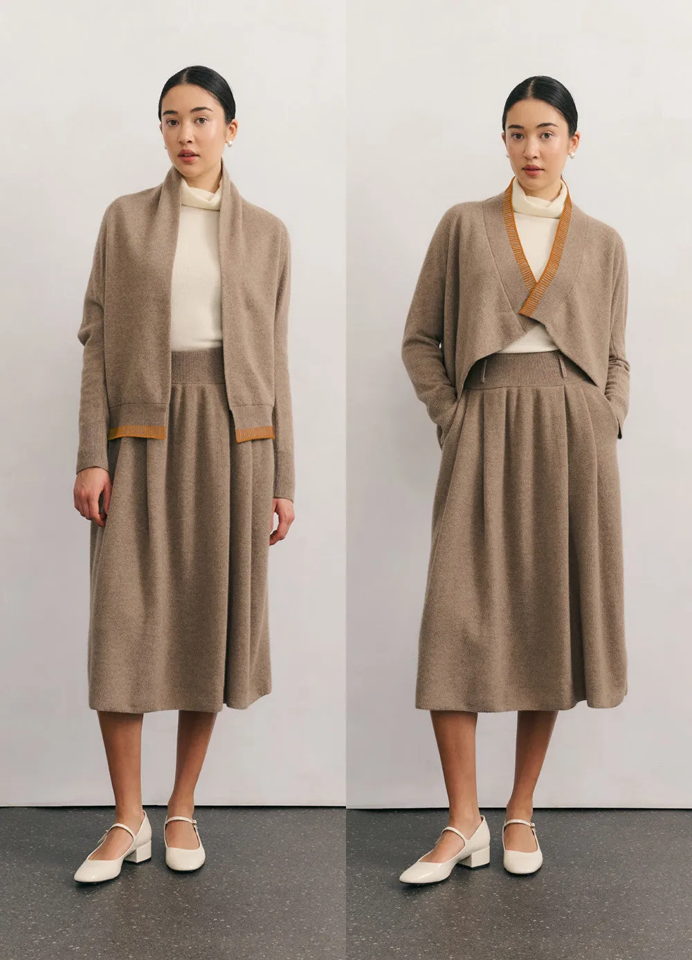 Cashmerism - Upside down cardi. Shitake.