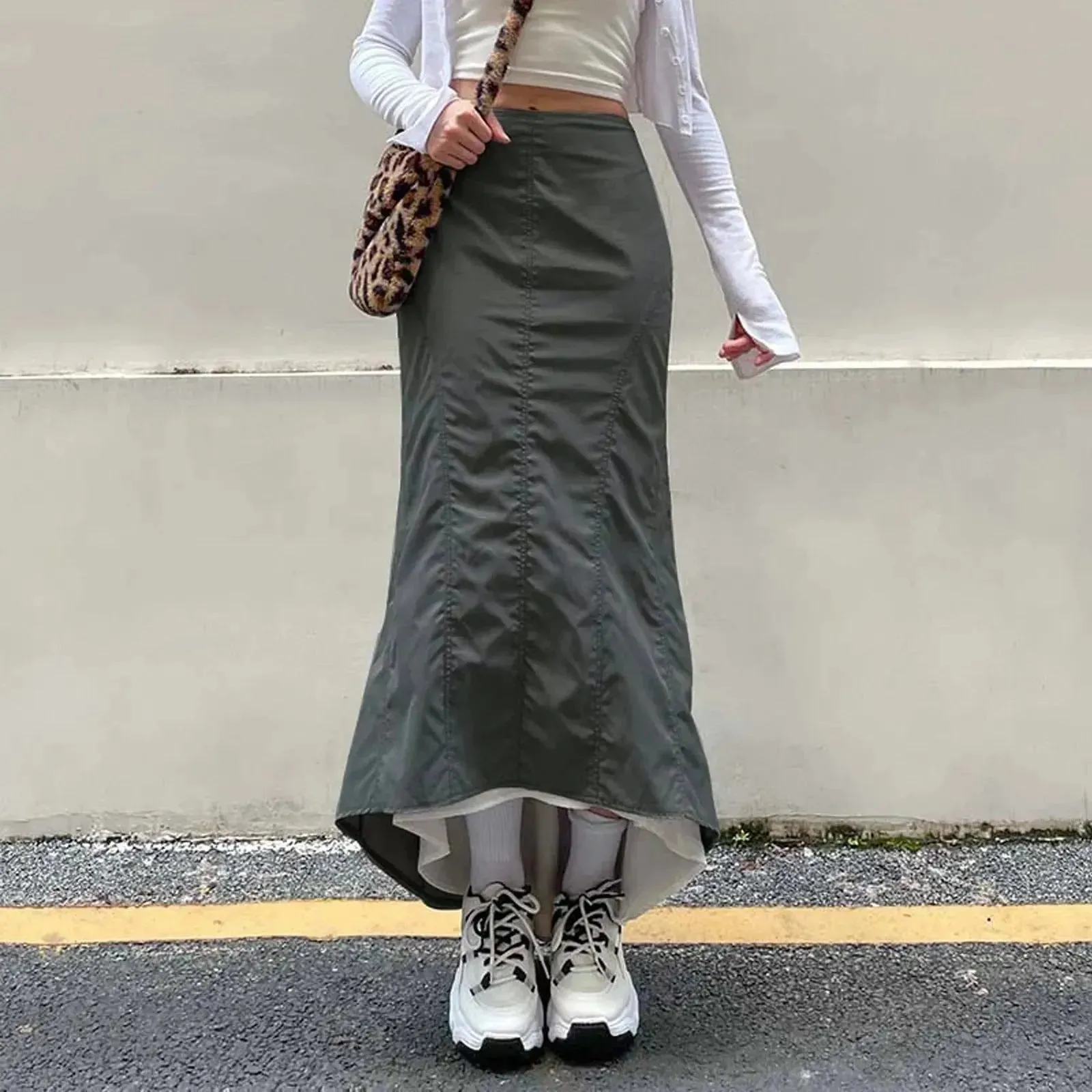 Casual Millennium Style Irregular Hip Bag Irregular Fishtail Skirt