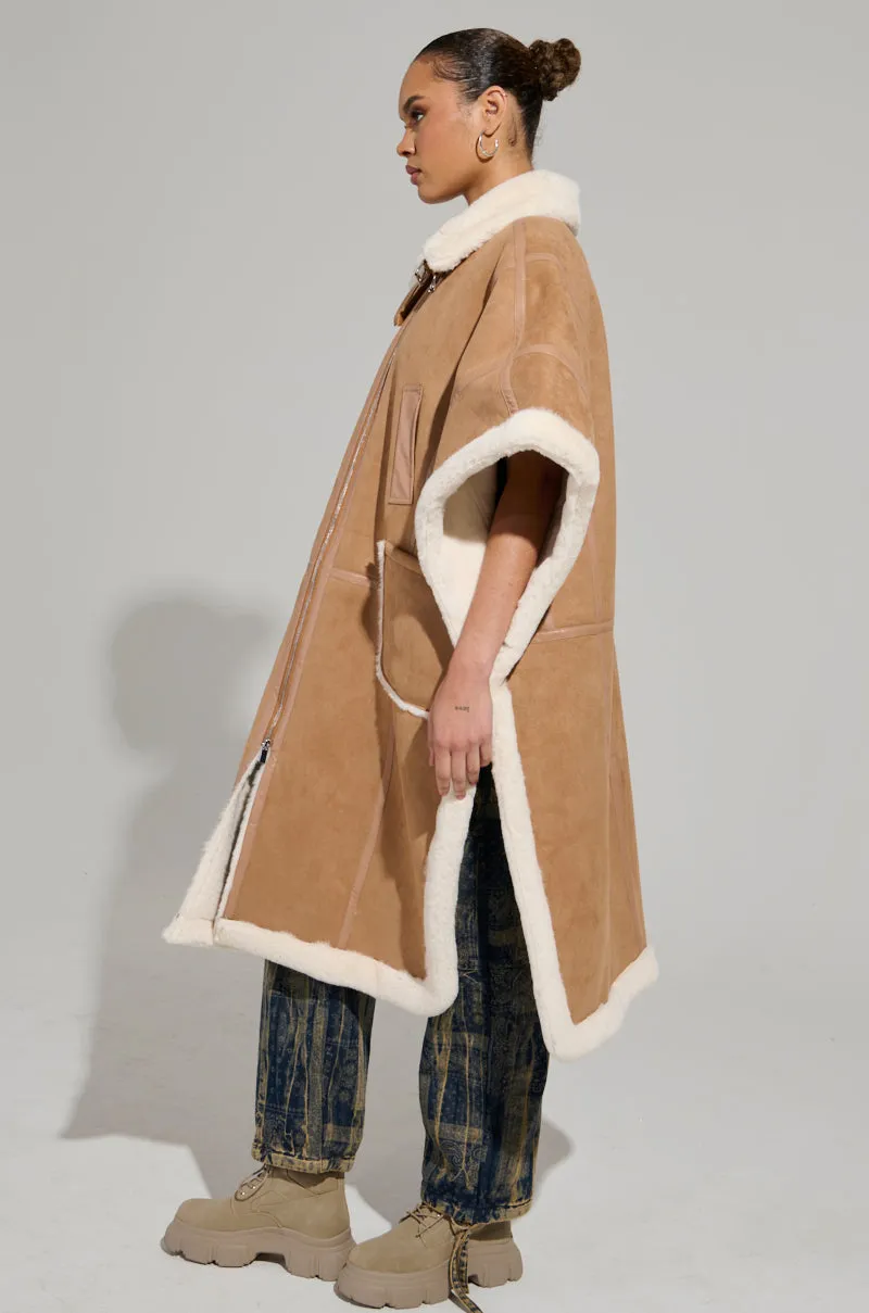 CHAMONIX FAUX SUEDE LUXE PONCHO