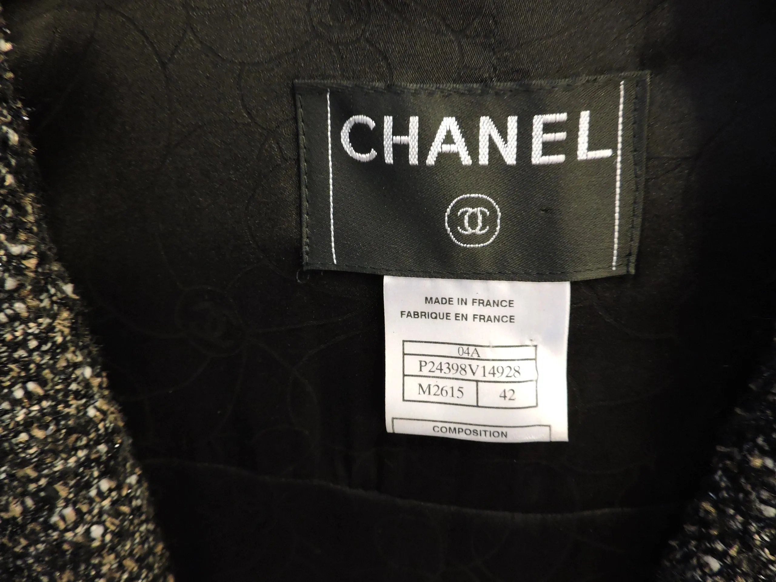 Chanel Metallic Bouclé Jacket Size 42 Fr / M / 10 Us