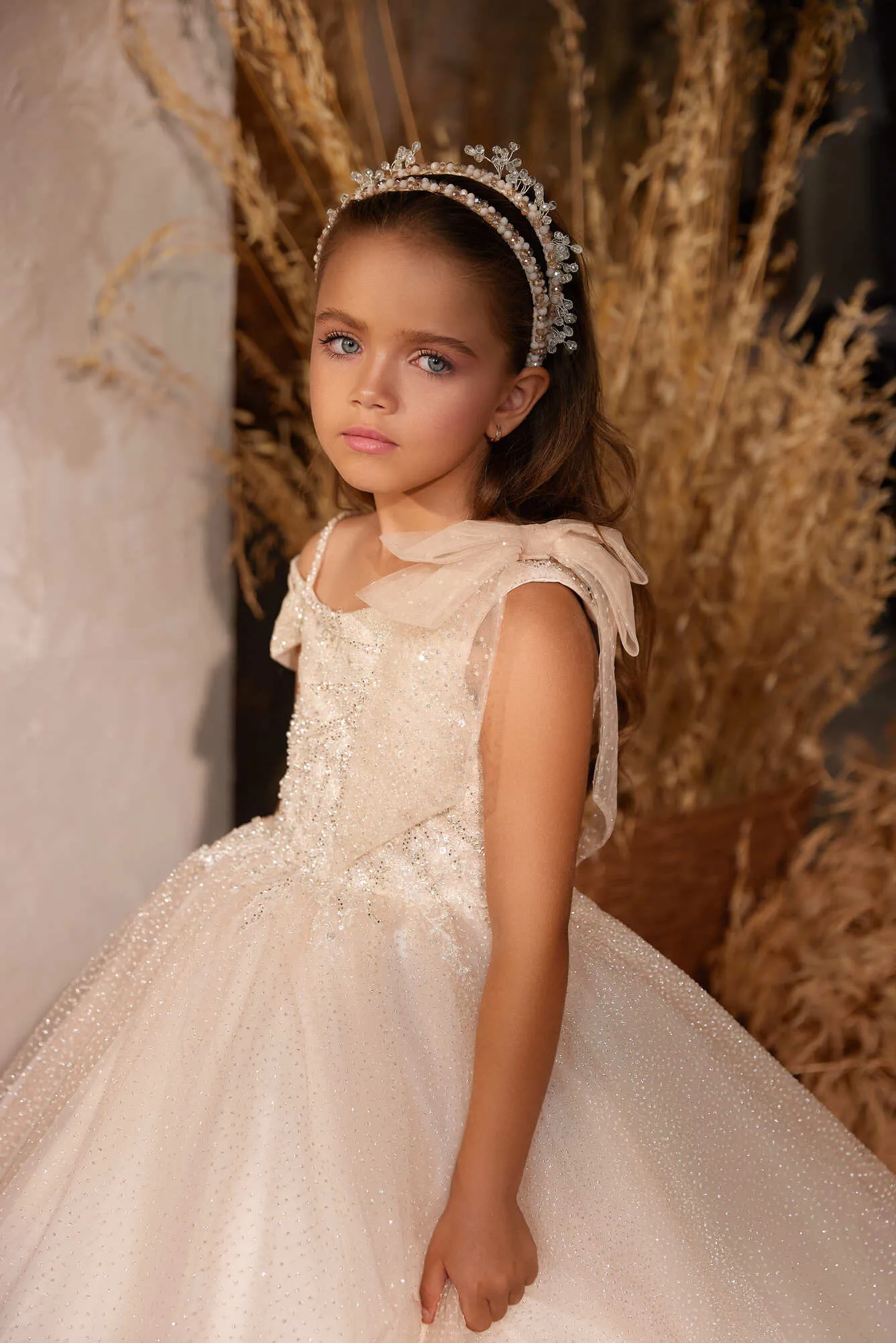 Charming Communion Dress with a Bow Detail
