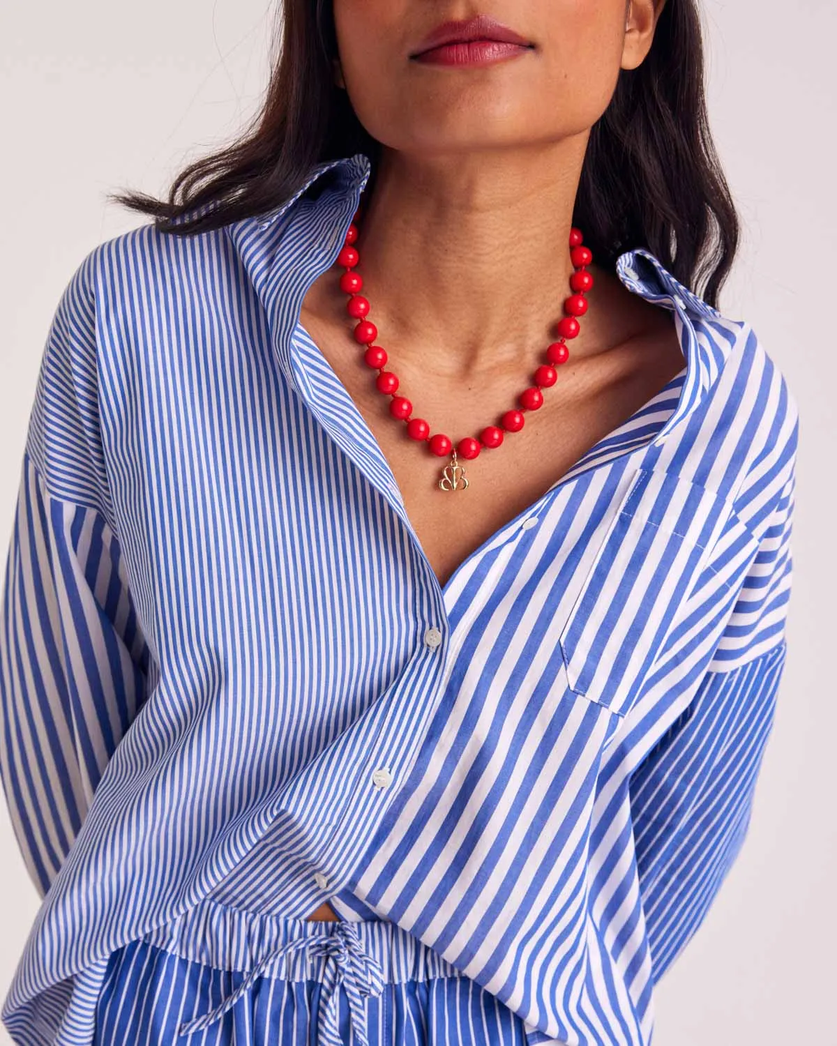 Chemise Hector rayures bleu patchwork