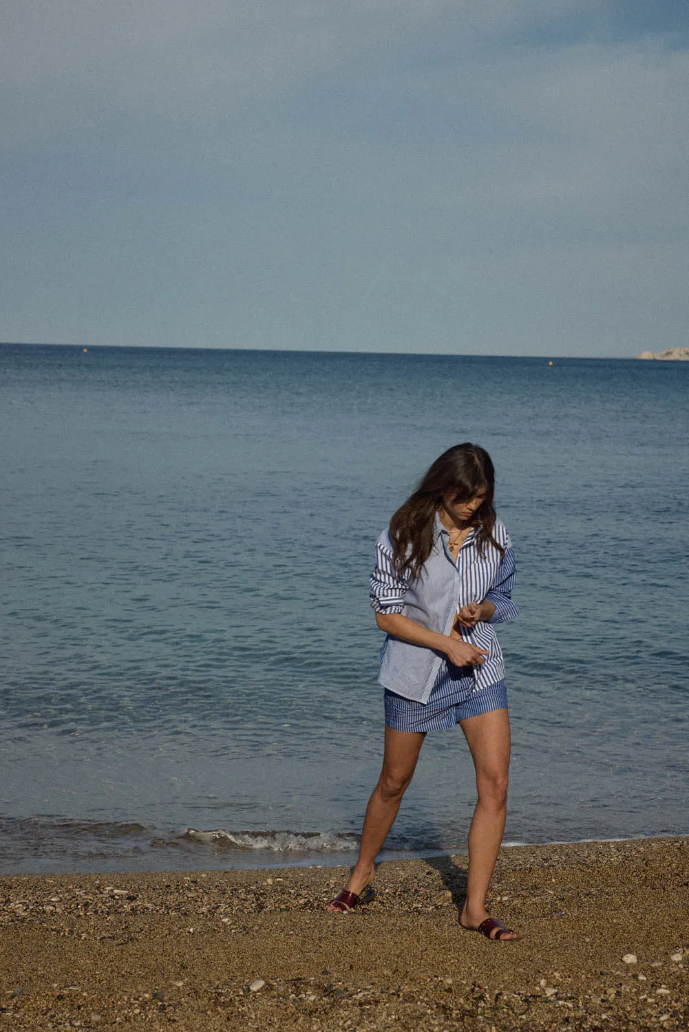 Chemise Hector rayures bleu patchwork