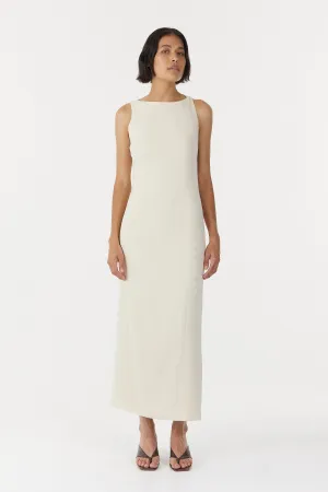 CHROME VISION OPEN BACK DRESS | CREAM