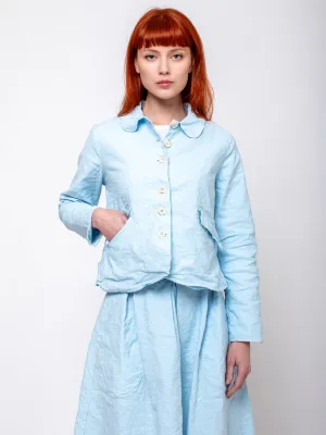 Cotton Wrinkled Jacket - Cielo
