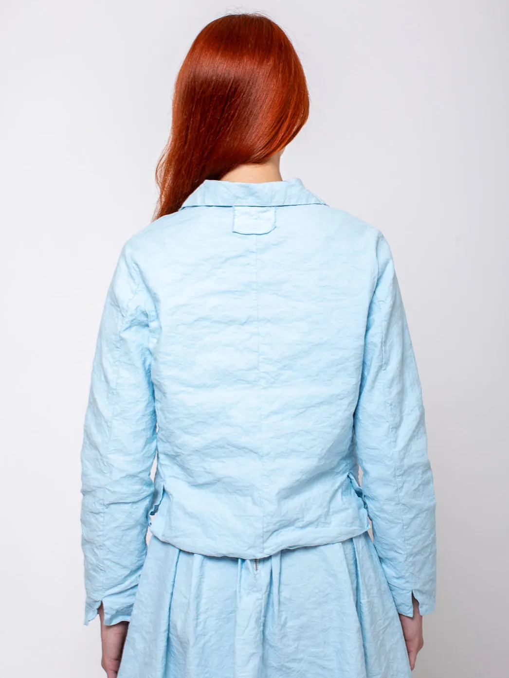 Cotton Wrinkled Jacket - Cielo