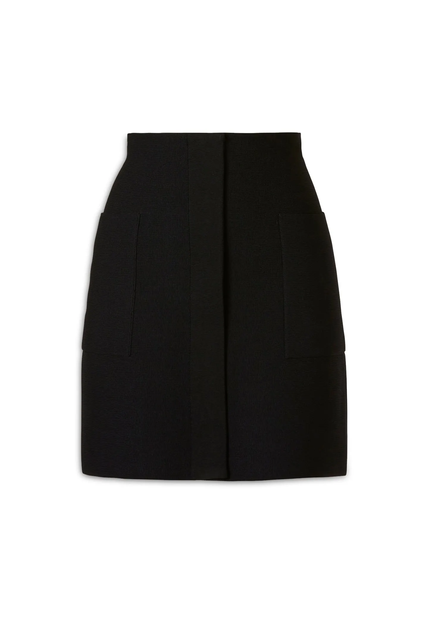 CREPE KNIT POCKET MINI SKIRT - BLACK