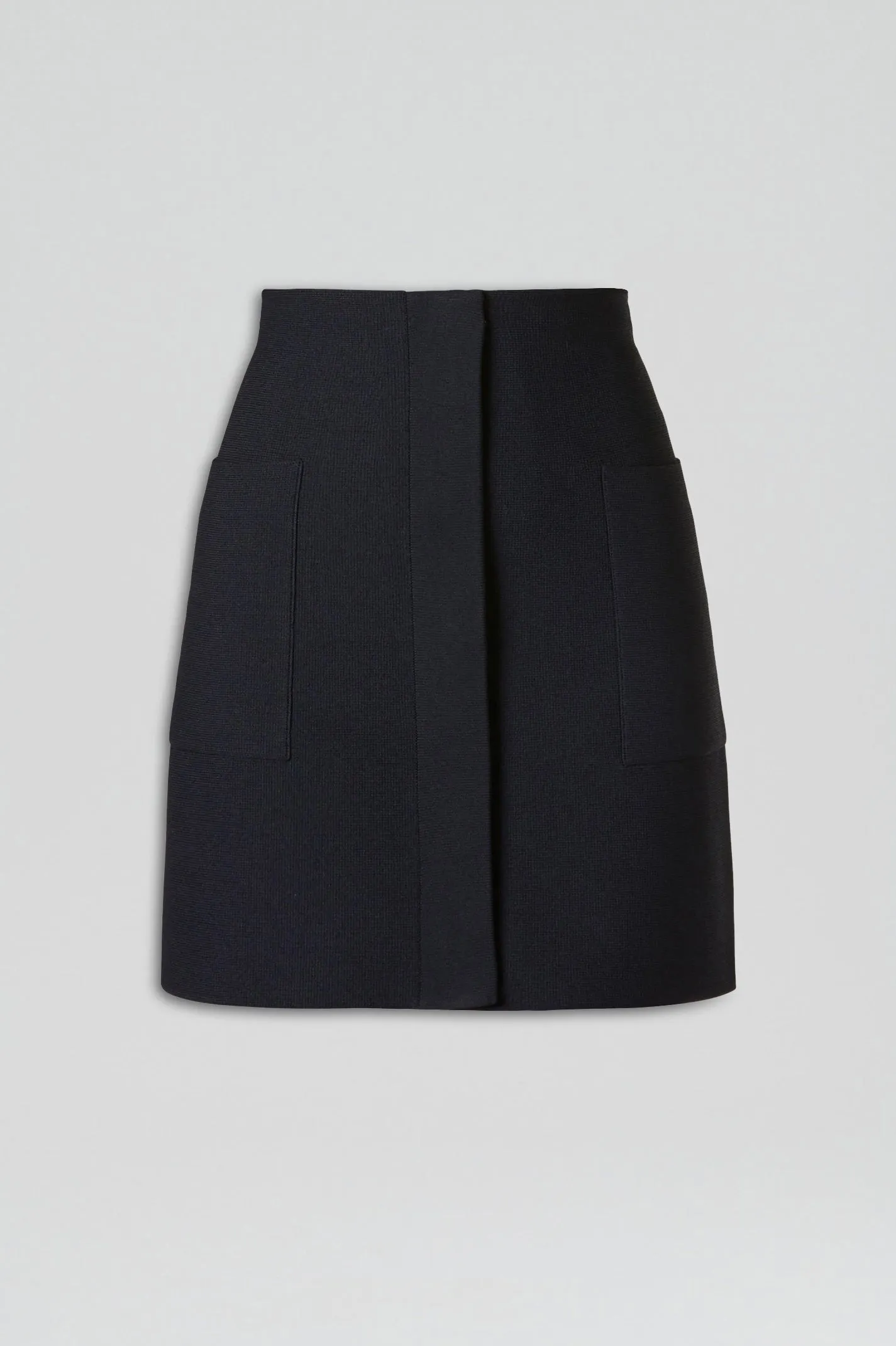 CREPE KNIT POCKET MINI SKIRT - NAVY