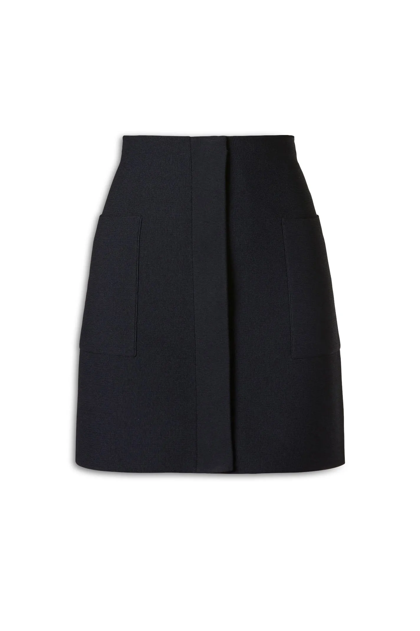 CREPE KNIT POCKET MINI SKIRT - NAVY