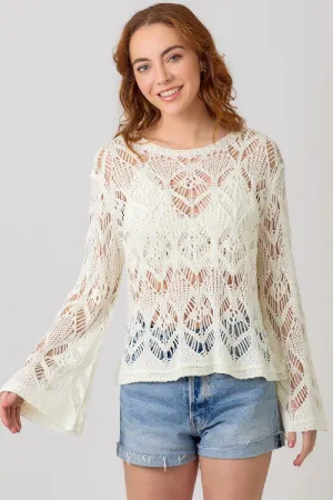 CROCHET KNIT SWEATER TOP