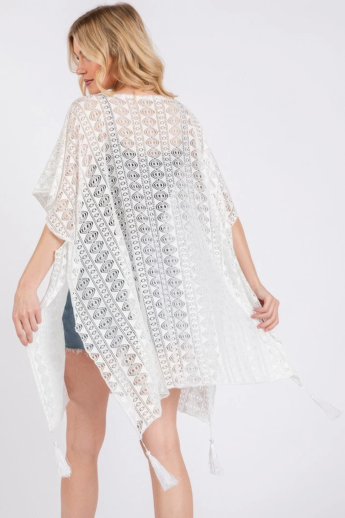 Crochet Lace Tassel Cover Up