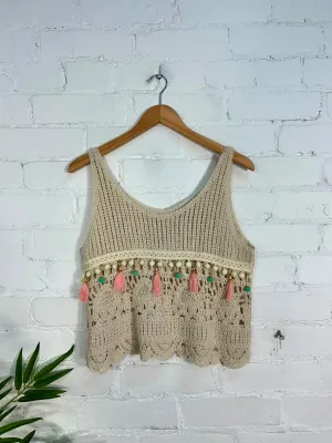 Crochet Tassel Vest Top