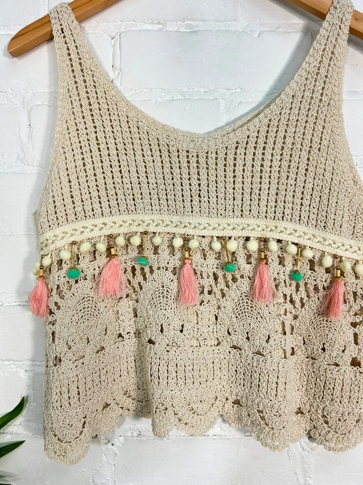 Crochet Tassel Vest Top