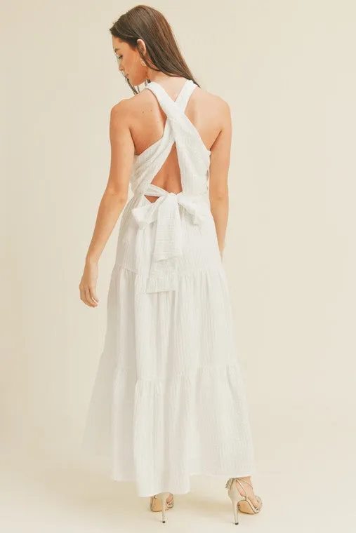 Cross Front Halter Maxi Dress